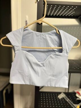 Light Blue Women's Athletic Top and Skort Set